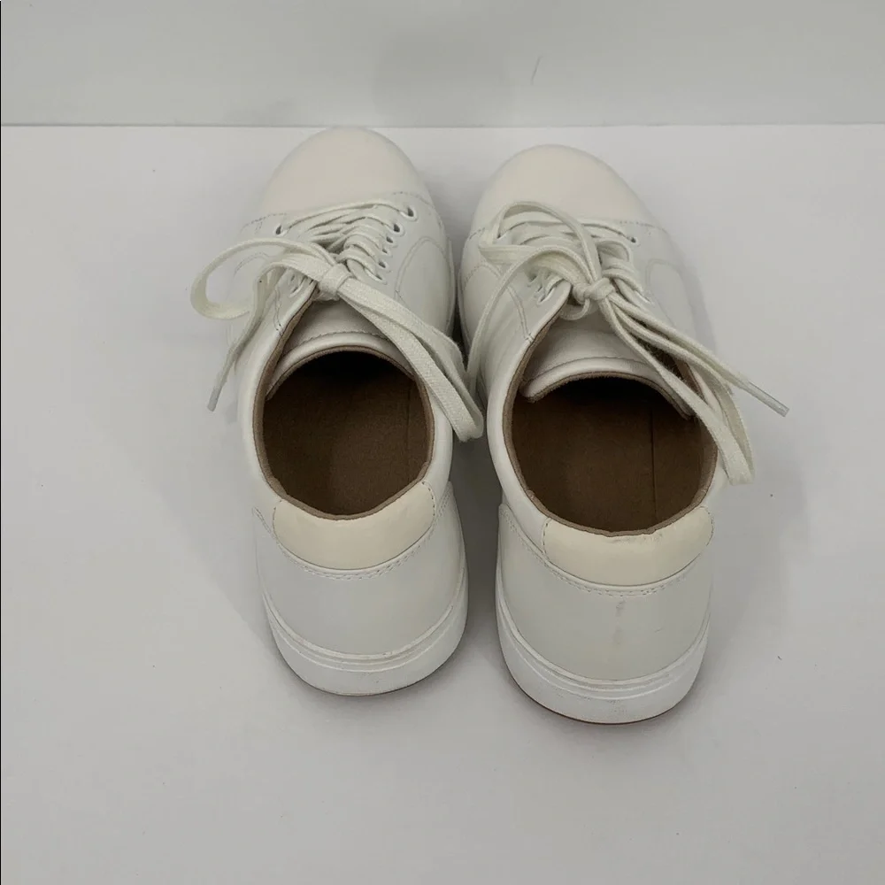 ABEO Encore lace sneaker shoe white leather tie comfort footbed platform 6.5